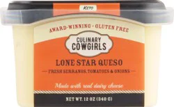 Culinary Cowgirls Lone Star Fresh Serranos, Tomatoes & Onions Queso 12 oz