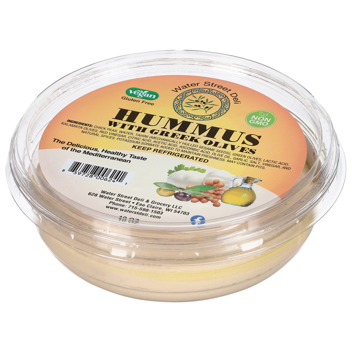 slide 8 of 9, Water Street Deli Fresh Hummus with Greek Olives 10 oz, 