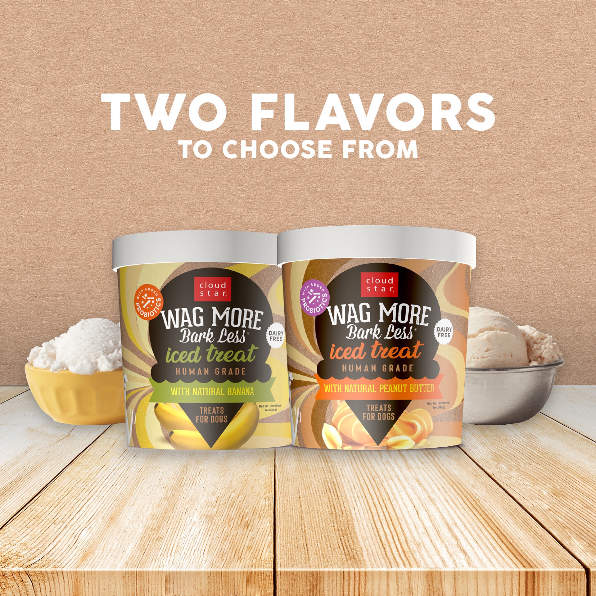 slide 3 of 8, Cloud Star Wag More Bark Less Iced Dog Treat, Peanut Butter, 12 oz. Tub, 12 oz