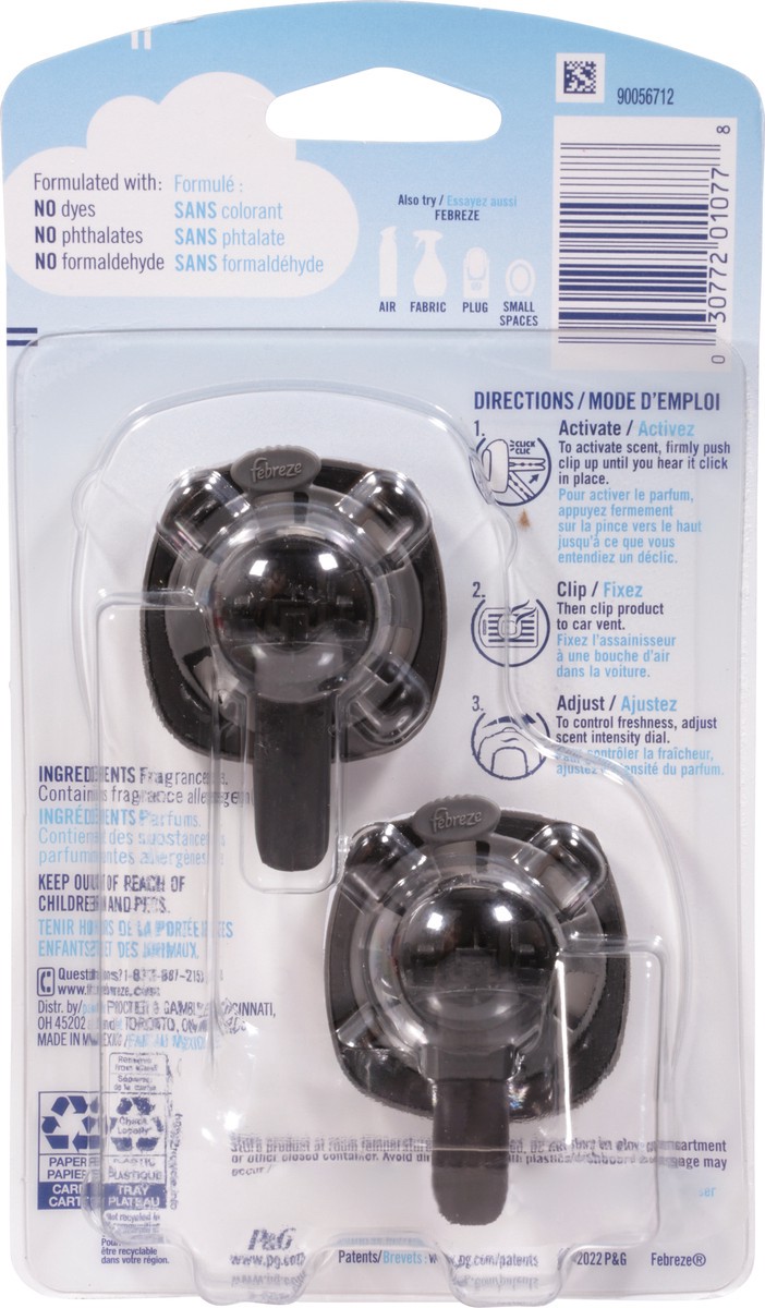 slide 7 of 9, Febreze Car Air Freshener Vent Clip Gain Island Fresh Scent, .06 oz. Car Vent Clip, 2 Count, 2 ct; 0.06 oz