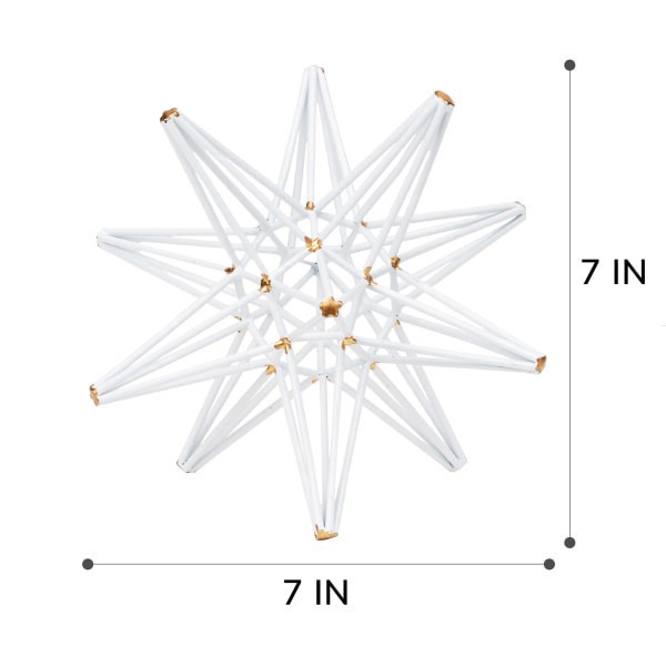slide 2 of 2, Anji Mountain Large Star, 7""H X 7""W X 7""D, White, 1 ct