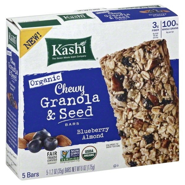 slide 1 of 1, Kashi Organic Blueberry Almond Chewy Granola & Seed Bars, 5 ct; 6 oz