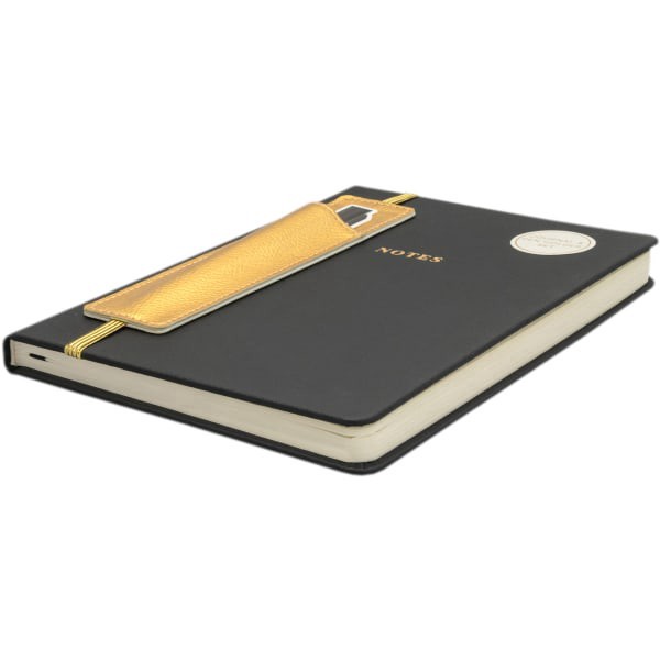 slide 2 of 3, Eccolo Style Journal With Pen Holder, 6"" X 8"", Narrow Rule, 256 Pages, Black, 1 ct