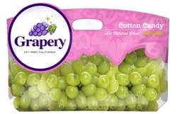 Fresh Cotton Candy Seedless Green Grapes in Bag