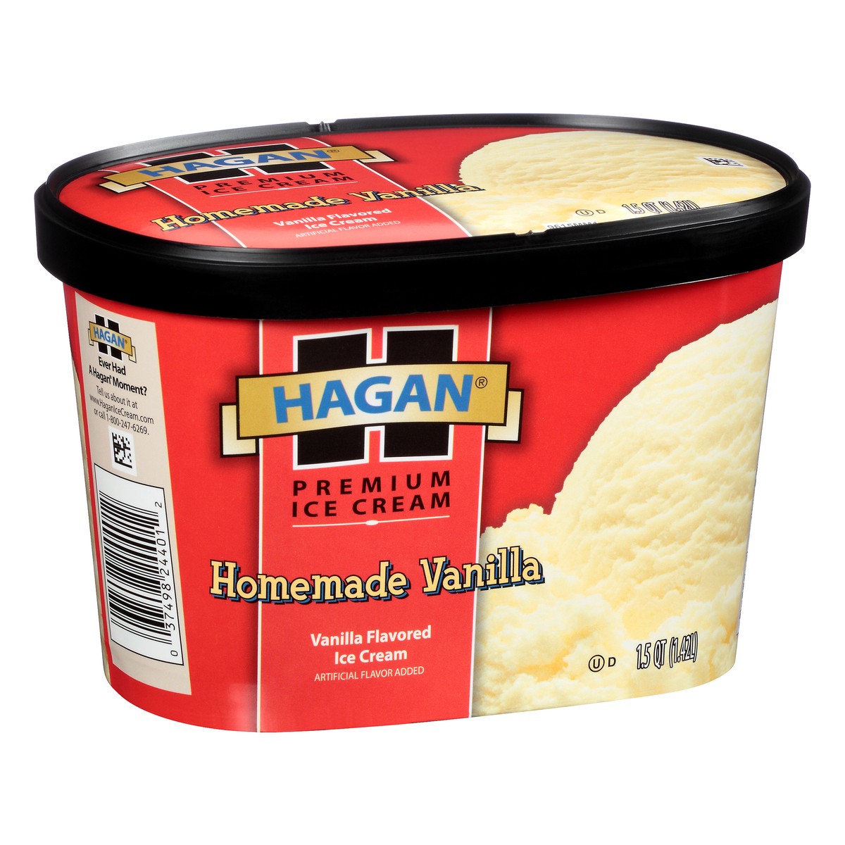slide 10 of 10, Hagan Homemade Vanilla Premium Ice Cream 1.5 qt. Tub, 1.42 liter