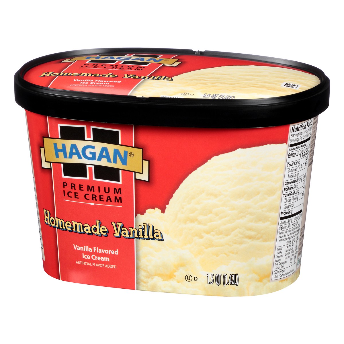 slide 3 of 10, Hagan Homemade Vanilla Premium Ice Cream 1.5 qt. Tub, 1.42 liter