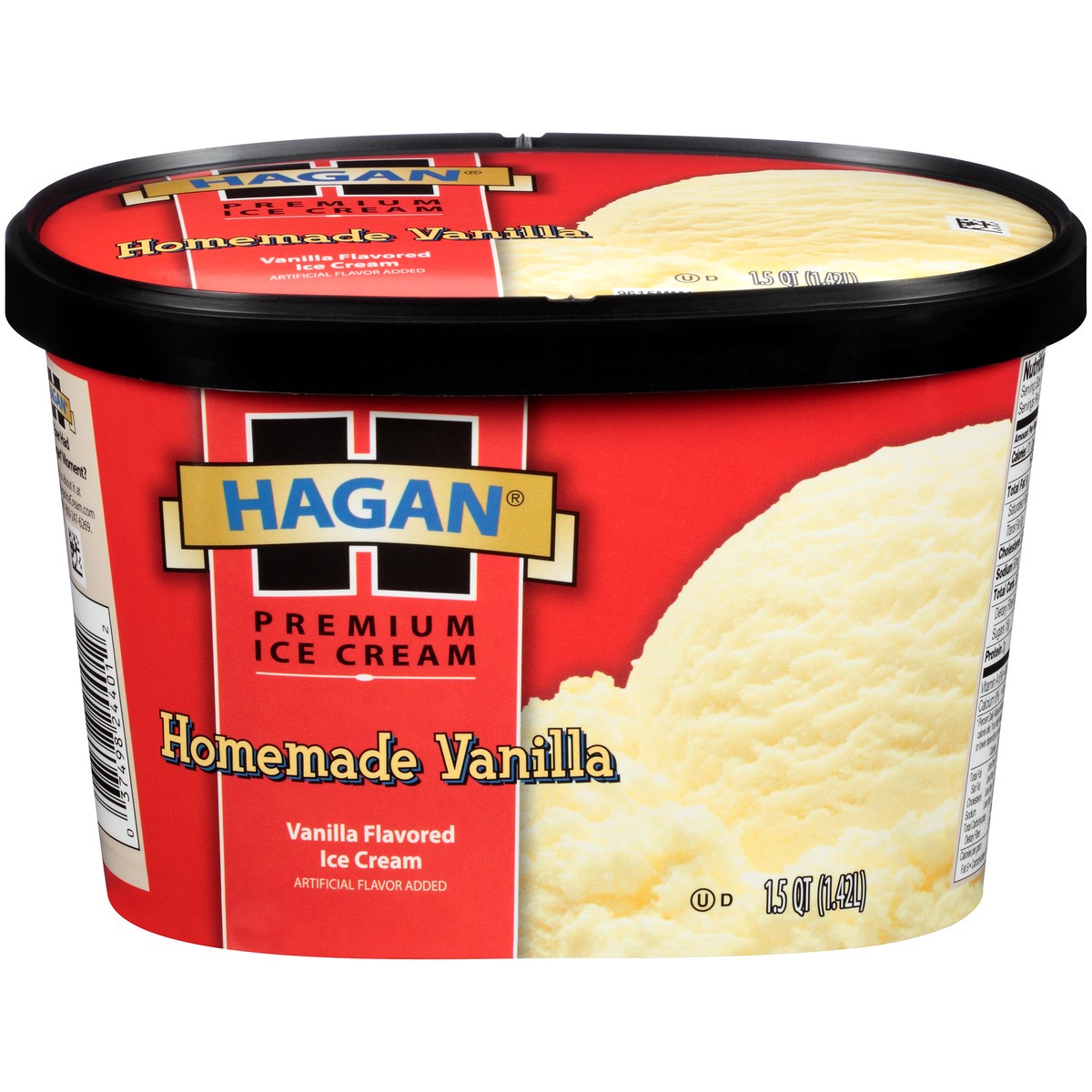 slide 1 of 10, Hagan Homemade Vanilla Premium Ice Cream 1.5 qt. Tub, 1.42 liter