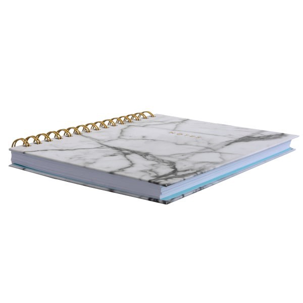 slide 4 of 5, Eccolo Wiro Spiral Journal, 6"" X 8"", 100 Pages, Marble/Gold/Ivory, 1 ct