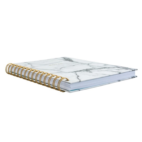 slide 3 of 5, Eccolo Wiro Spiral Journal, 6"" X 8"", 100 Pages, Marble/Gold/Ivory, 1 ct