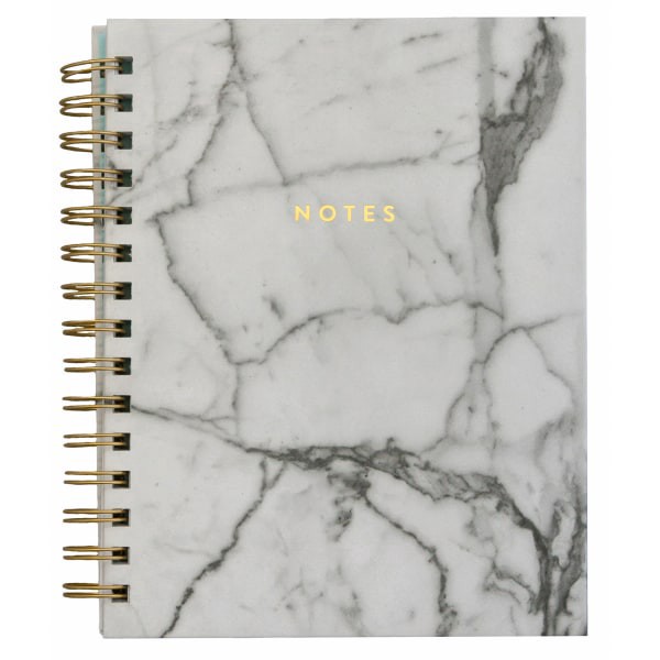 slide 1 of 5, Eccolo Wiro Spiral Journal, 6"" X 8"", 100 Pages, Marble/Gold/Ivory, 1 ct