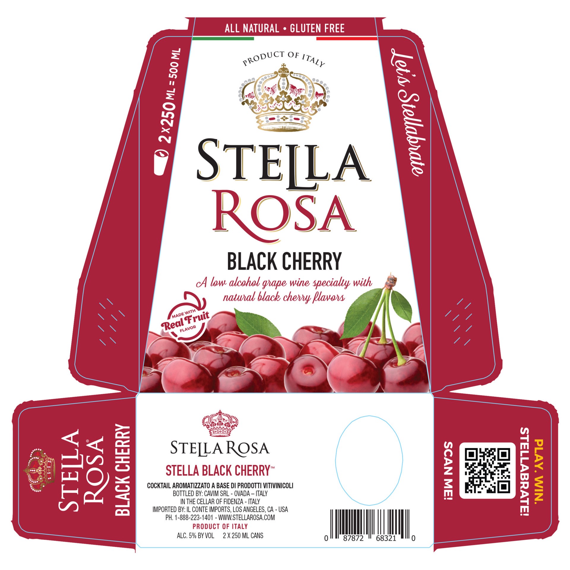 slide 7 of 10, Stella Rosa Black Cherry Semi-Sweet Red Wine 2Pk/250 ml, 250 ml