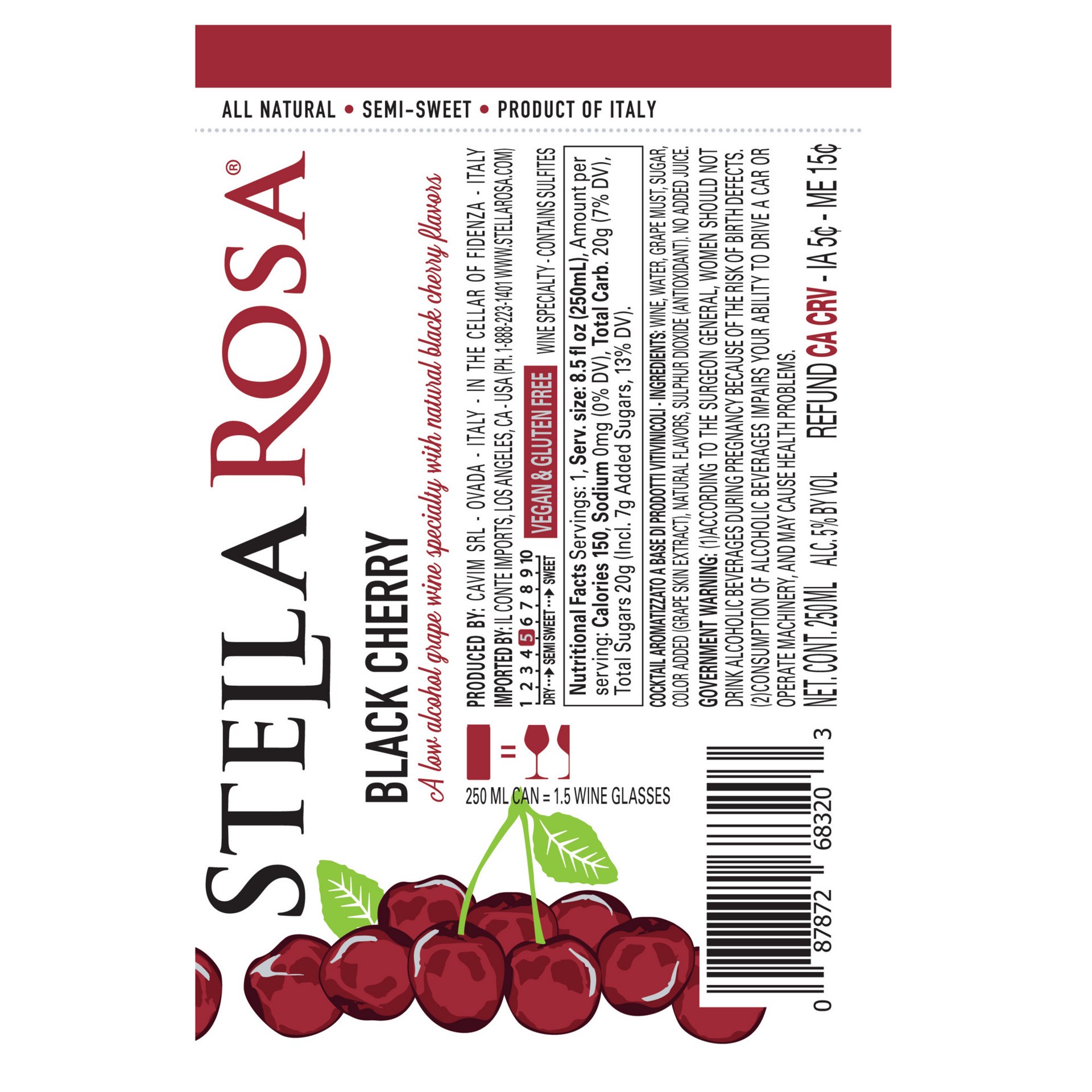 slide 9 of 10, Stella Rosa Black Cherry Semi-Sweet Red Wine 2Pk/250 ml, 250 ml