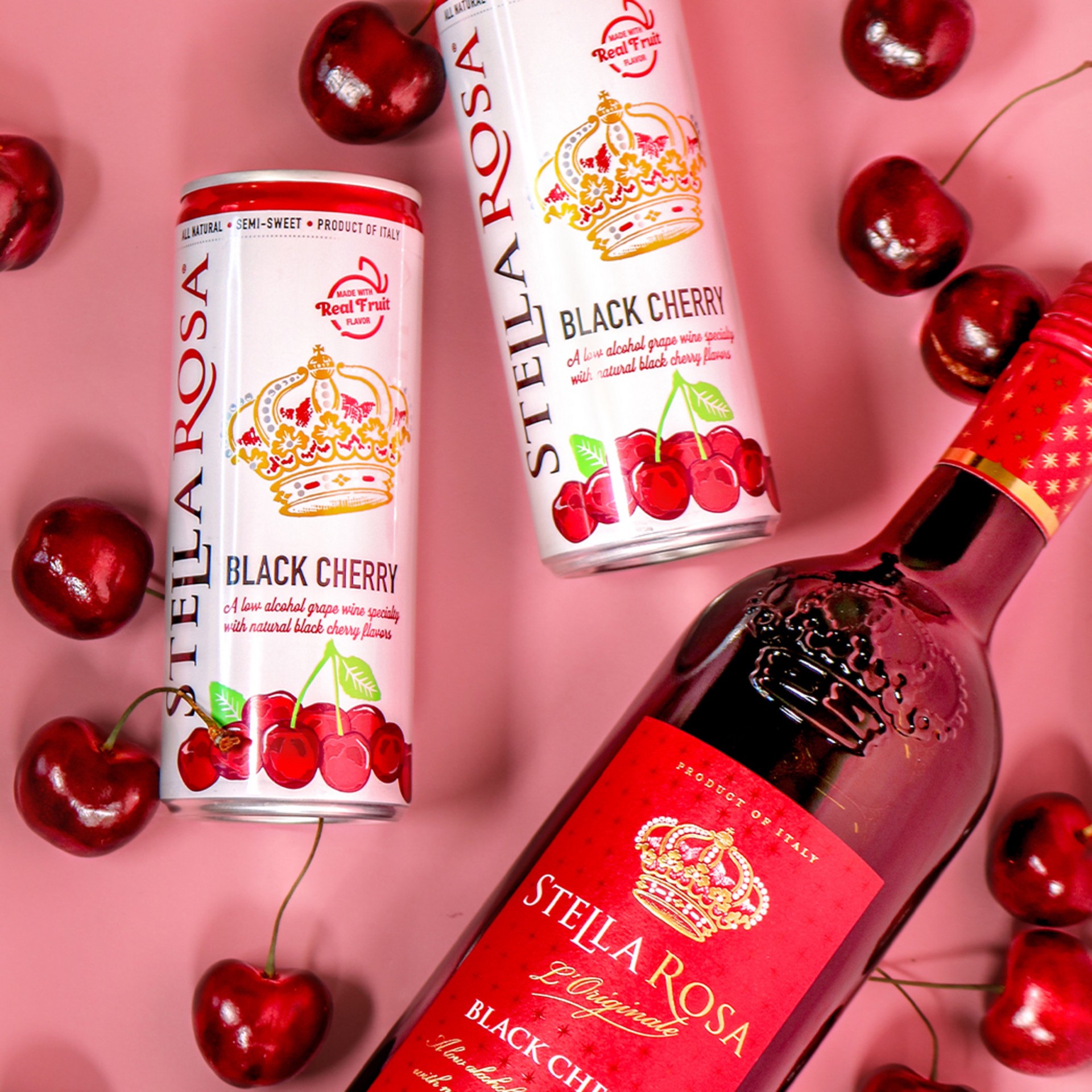 slide 3 of 10, Stella Rosa Black Cherry Semi-Sweet Red Wine 2Pk/250 ml, 250 ml