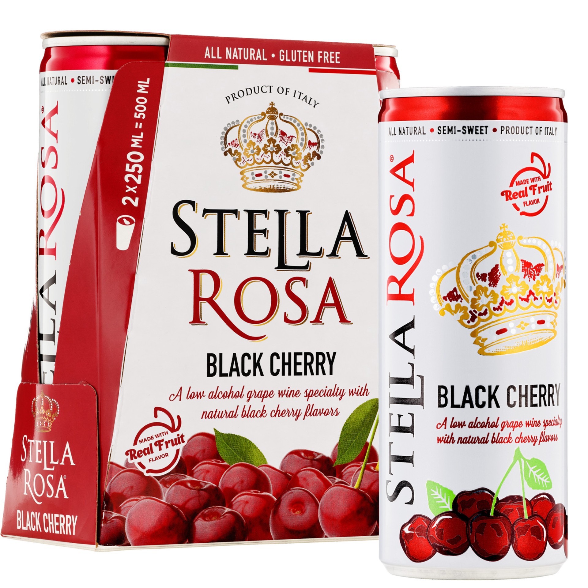 slide 6 of 10, Stella Rosa Black Cherry Semi-Sweet Red Wine 2Pk/250 ml, 250 ml