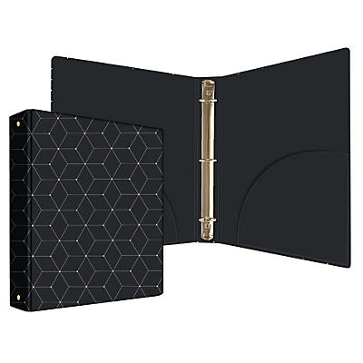 slide 1 of 1, U Brands Modern Classic Black 3-Ring Fashion Binder, 1 in