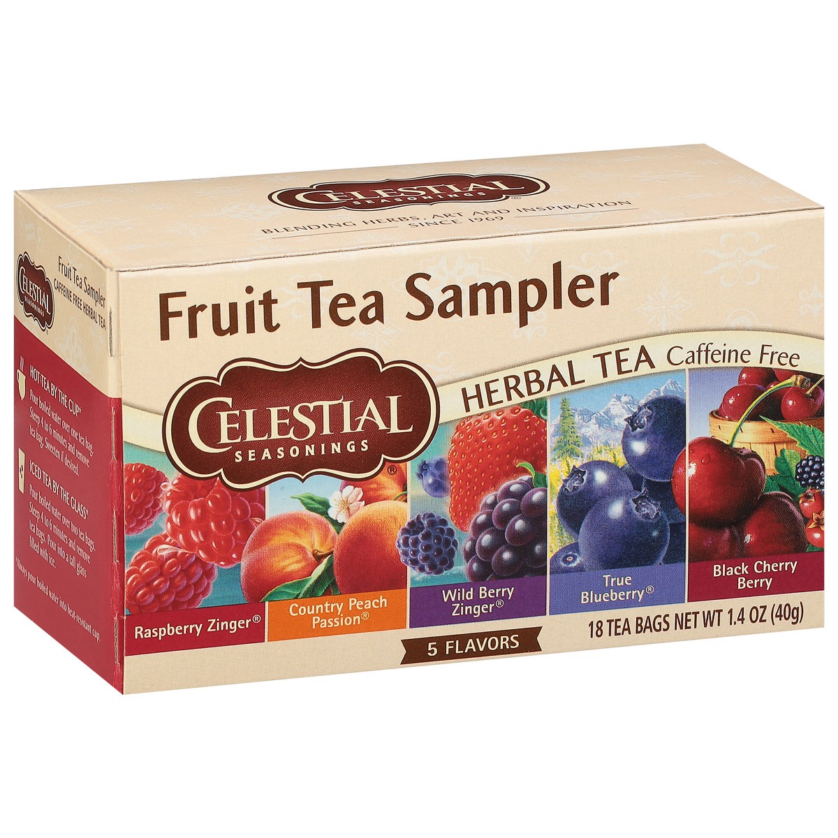 slide 2 of 8, Celestial Seasonings Caffeine Free Fruit Tea Sampler Herbal Tea 20 Bags, 20 ct