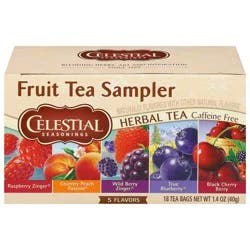 Celestial Seasonings Caffeine Free 5 Flavors Fruit Tea Sampler 18 Tea Bags - 18 ct