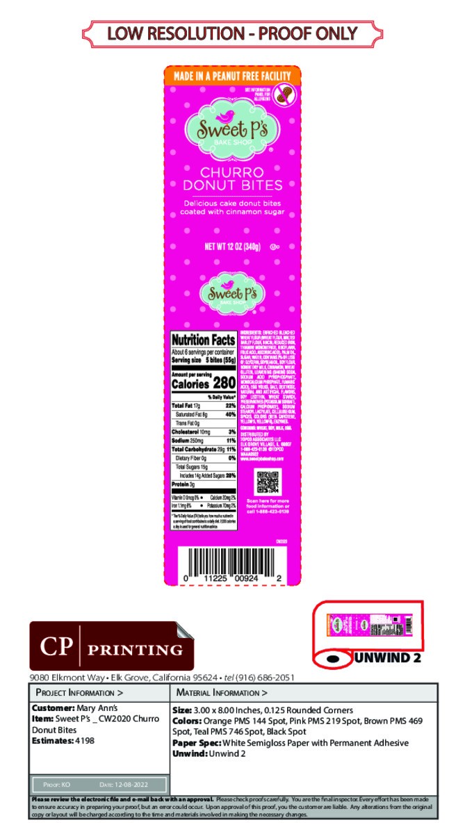 slide 13 of 14, Sweet P's Bake Shop Donut Bites, Churro - 12 oz, 