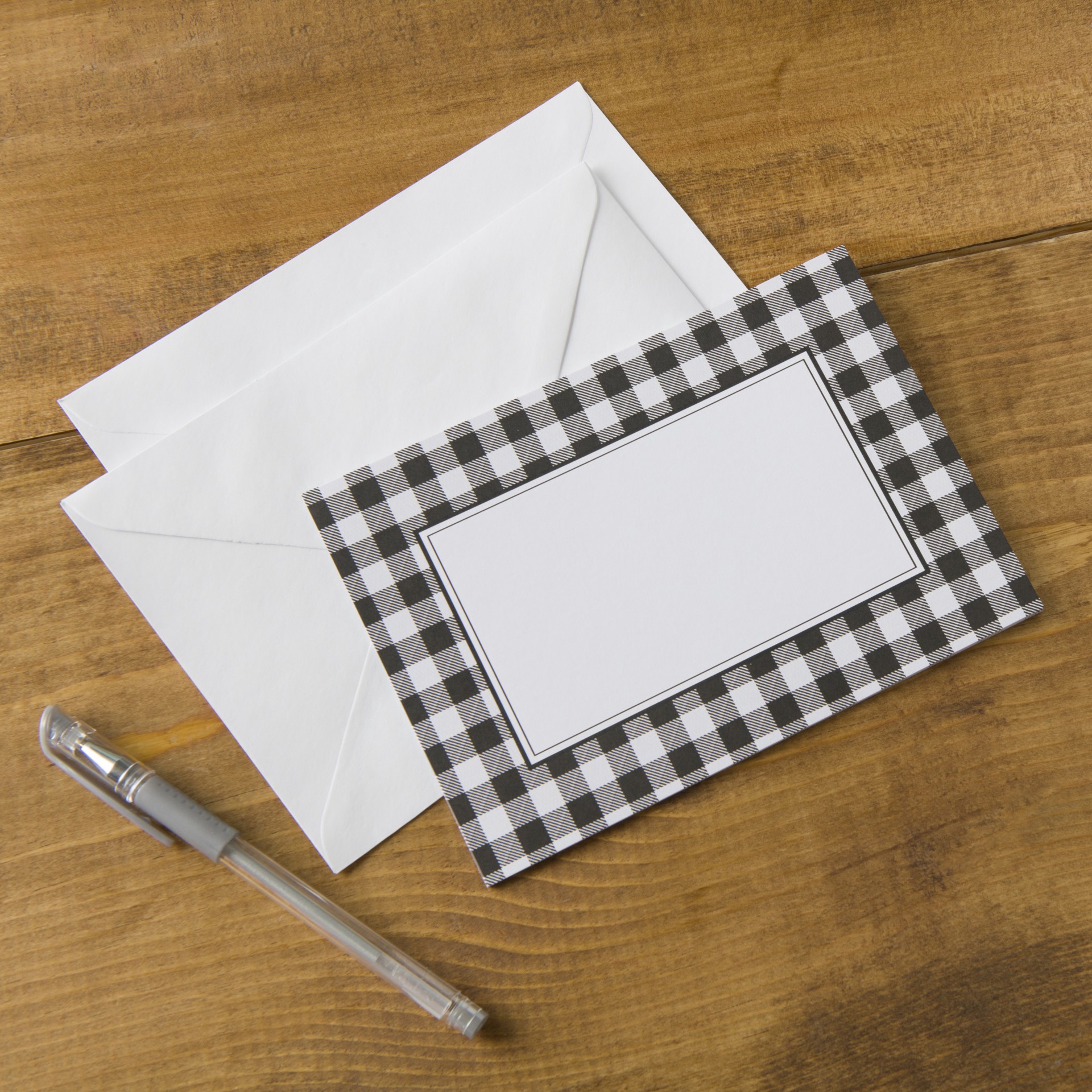 slide 5 of 6, Buffalo Check Flat Cards & Envelopes By Recollections, 5" X 7", 5 in x 7 in