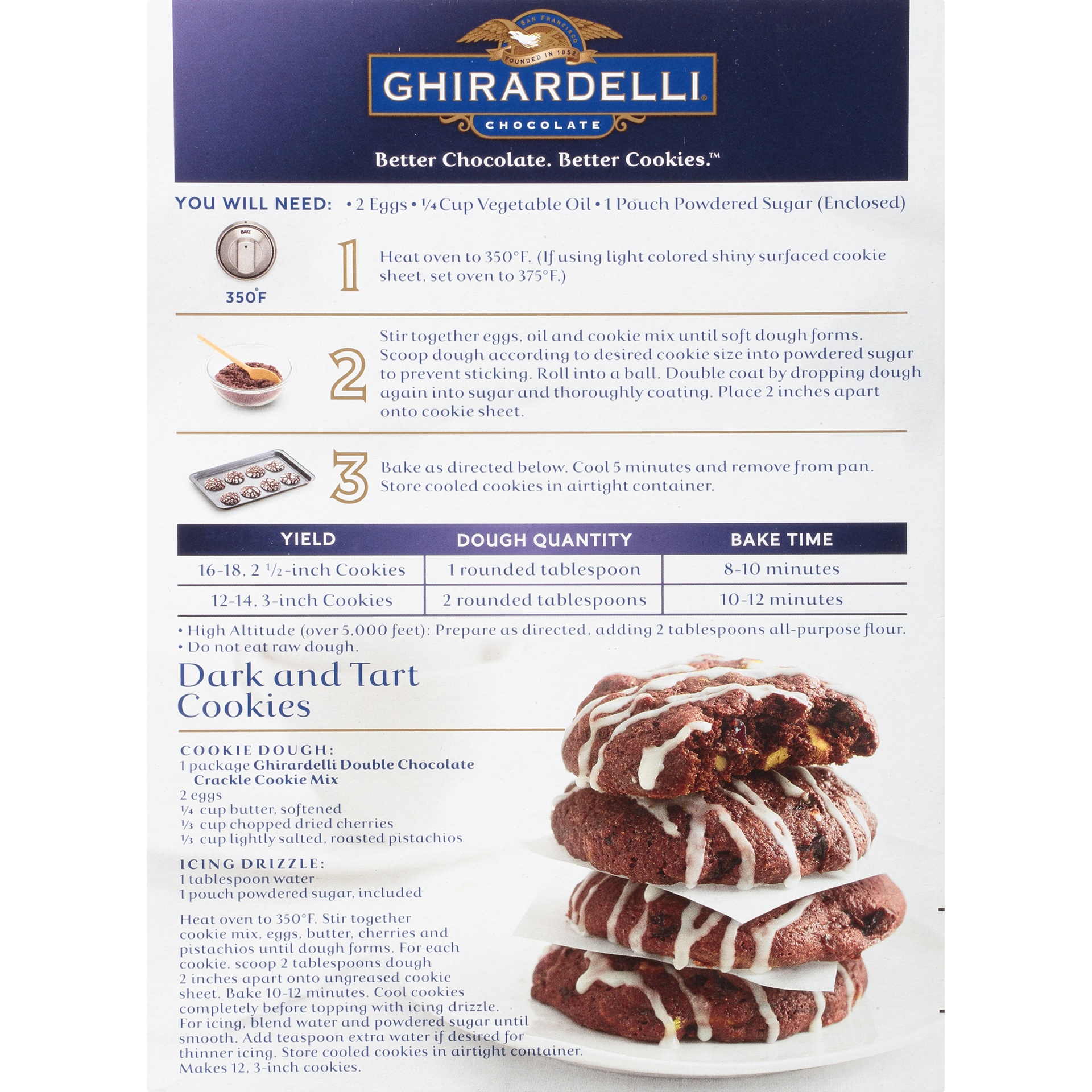 slide 6 of 8, Ghirardelli Double Chocolate Crackle Premium Cookie Mix, 13.2 oz