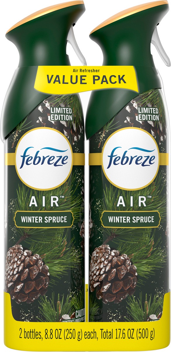 slide 3 of 3, Febreze Air Effects Odor-Fighting Air Freshener Winter Spruce, 8.8 oz. Aerosol Can, Pack of 2, 1 ct