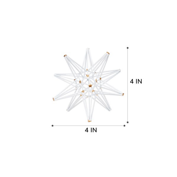 slide 2 of 2, Anji Mountain Decorative Small Star, 4""H X 4""W X 4""D, White, 1 ct