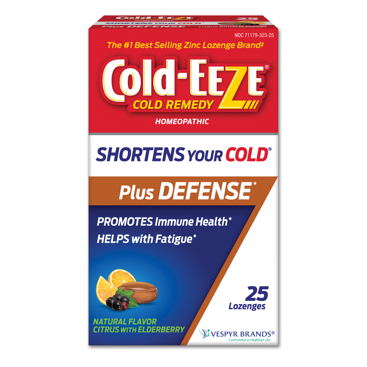 slide 1 of 25, Cold-EEZE Plus Defense Natural Citrus with Elderberry Zinc Lozenges, Homeopathic Cold Remedy, Shortens Common Cold Symptoms, Promotes Immune Health with Sambucus Nigra, Echinacea and Rose Hips, 25 ct