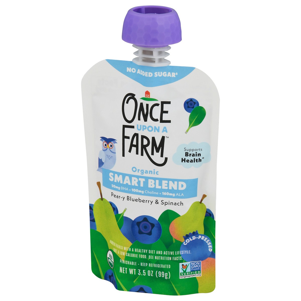 slide 9 of 9, Once Upon a Farm Organic Pear-y Blueberry & Spinach Smart Blend 3.5 oz, 3.5 oz