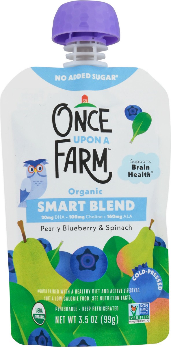 slide 8 of 9, Once Upon a Farm Organic Pear-y Blueberry & Spinach Smart Blend 3.5 oz, 3.5 oz