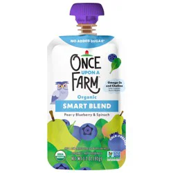Once Upon a Farm Smart Blend Pear-y Blueberry & Spinach Pouch, 3.2oz