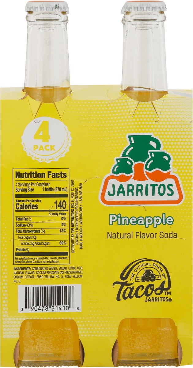 slide 9 of 9, Jarritos Pineapple Soda 4 - 12.5 fl oz Bottles, 4 ct