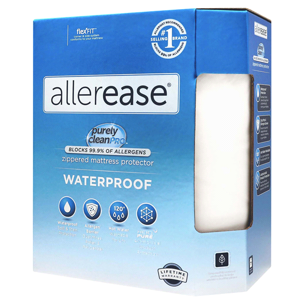 slide 1 of 1, AllerEase Waterproof Allergy Protection Zippered Mattress Protector, 1 ct