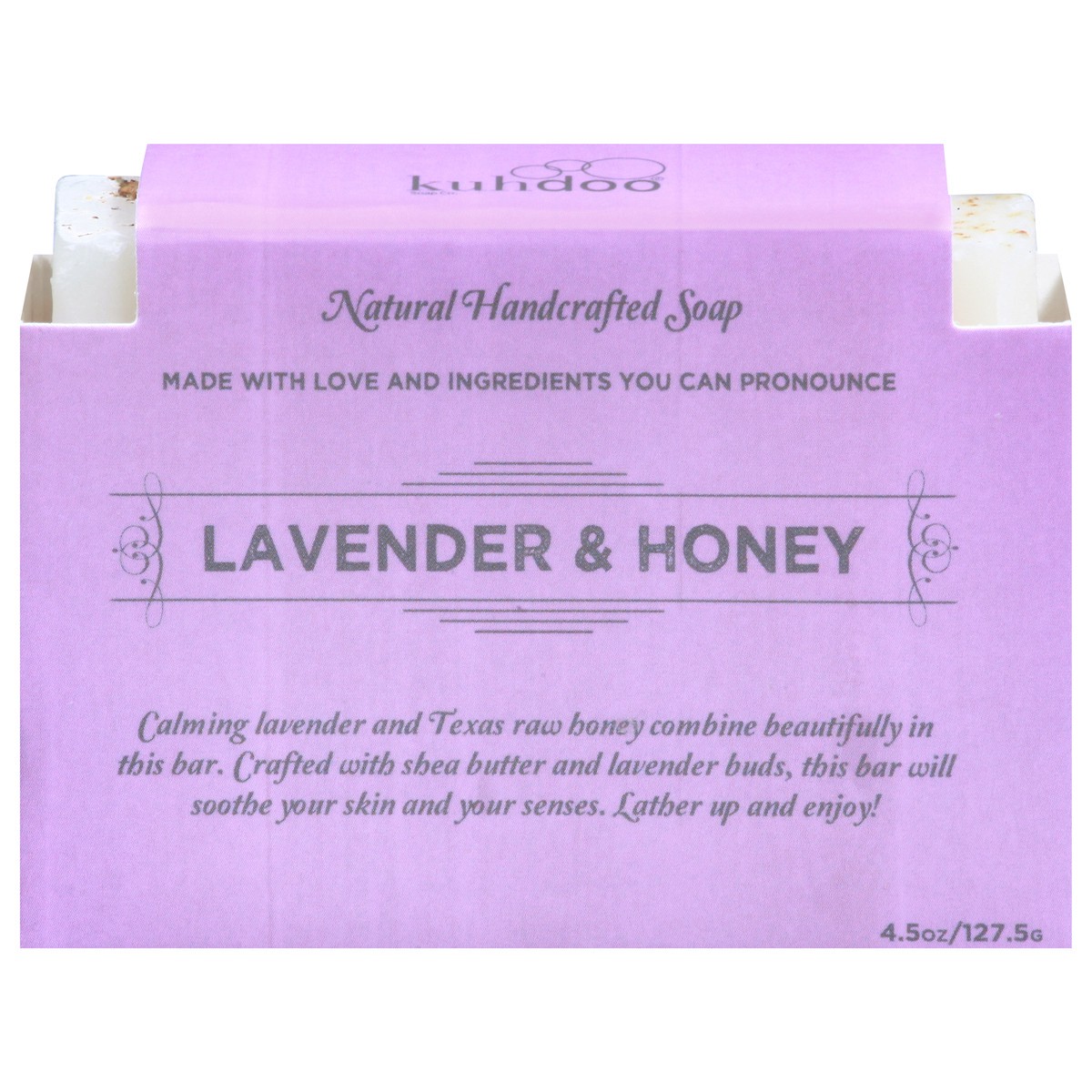 slide 1 of 9, Kuhdoo Natural Handcrafted Lavender & Honey Soap 4.5 oz, 4.5 oz