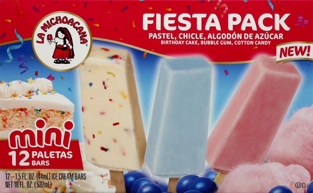 slide 12 of 12, La Michoacana Mini Paletas Fiesta Pack Ice Cream Bars 12.0 ea, 12 ct