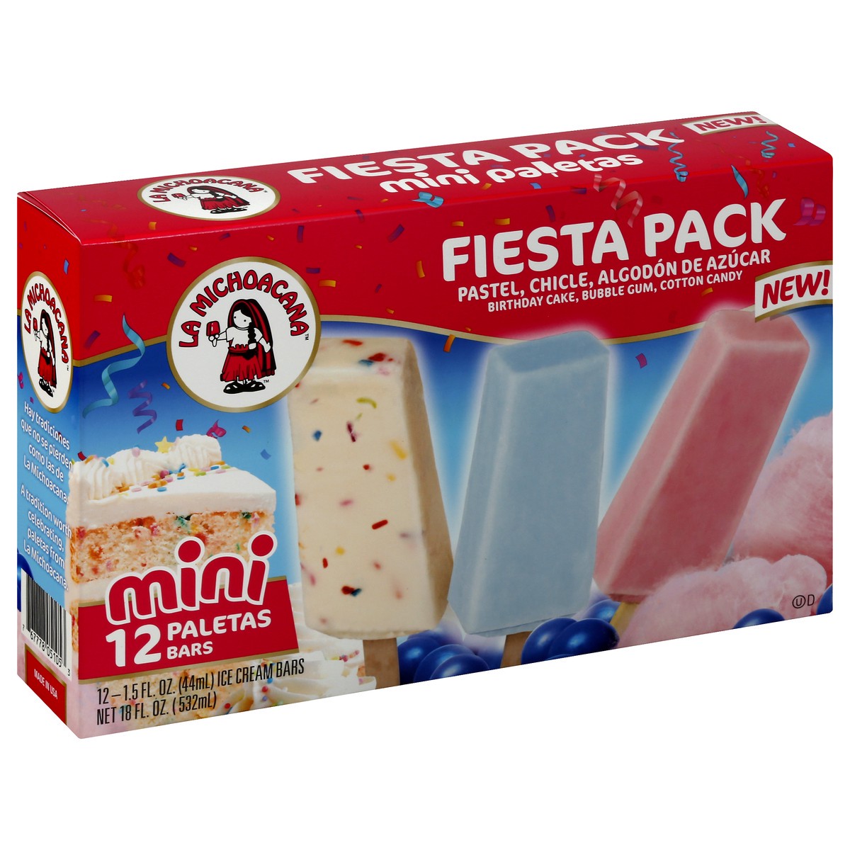slide 4 of 12, La Michoacana Mini Paletas Fiesta Pack Ice Cream Bars 12.0 ea, 12 ct
