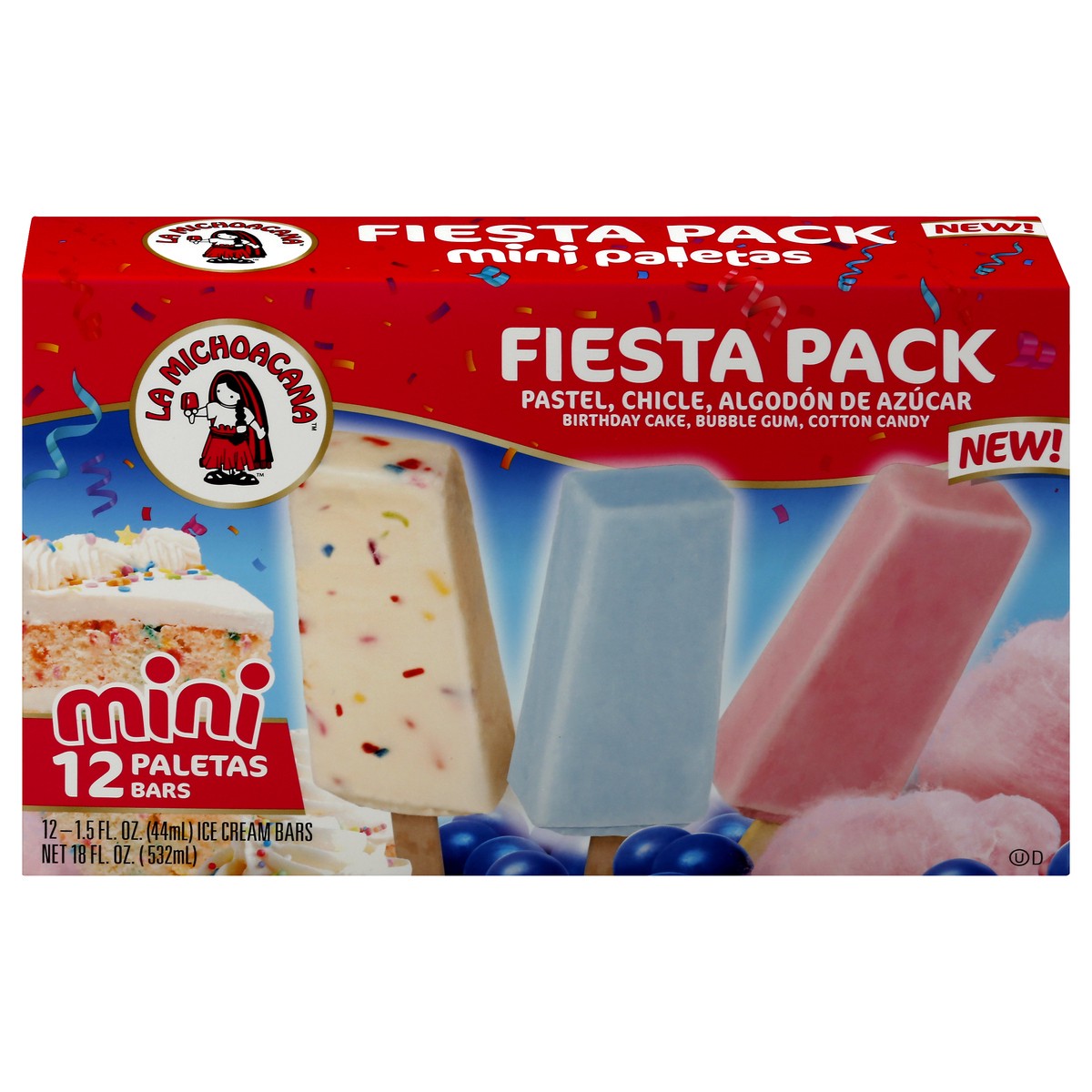 slide 1 of 12, La Michoacana Mini Paletas Fiesta Pack Ice Cream Bars 12.0 ea, 12 ct
