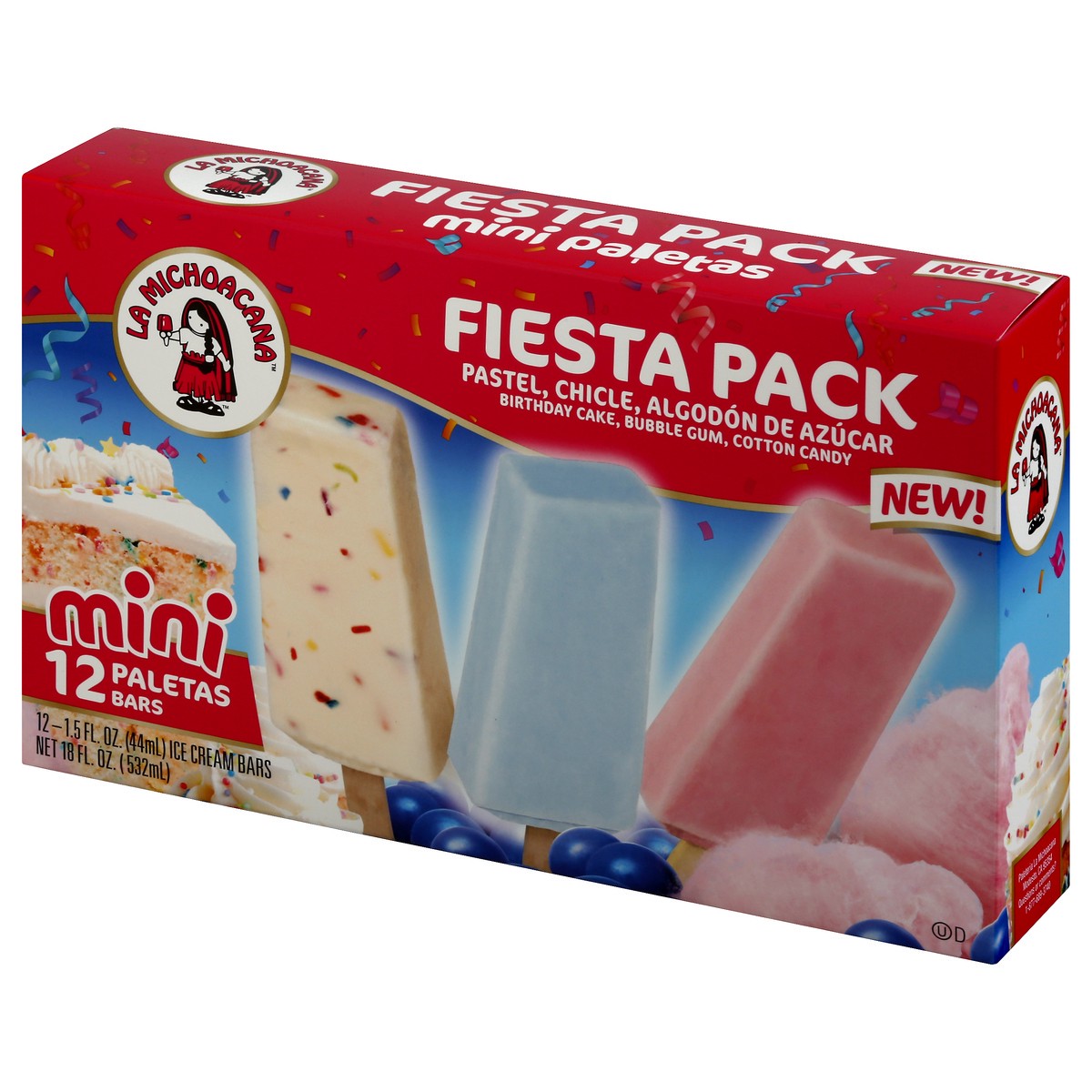 slide 3 of 12, La Michoacana Mini Paletas Fiesta Pack Ice Cream Bars 12.0 ea, 12 ct