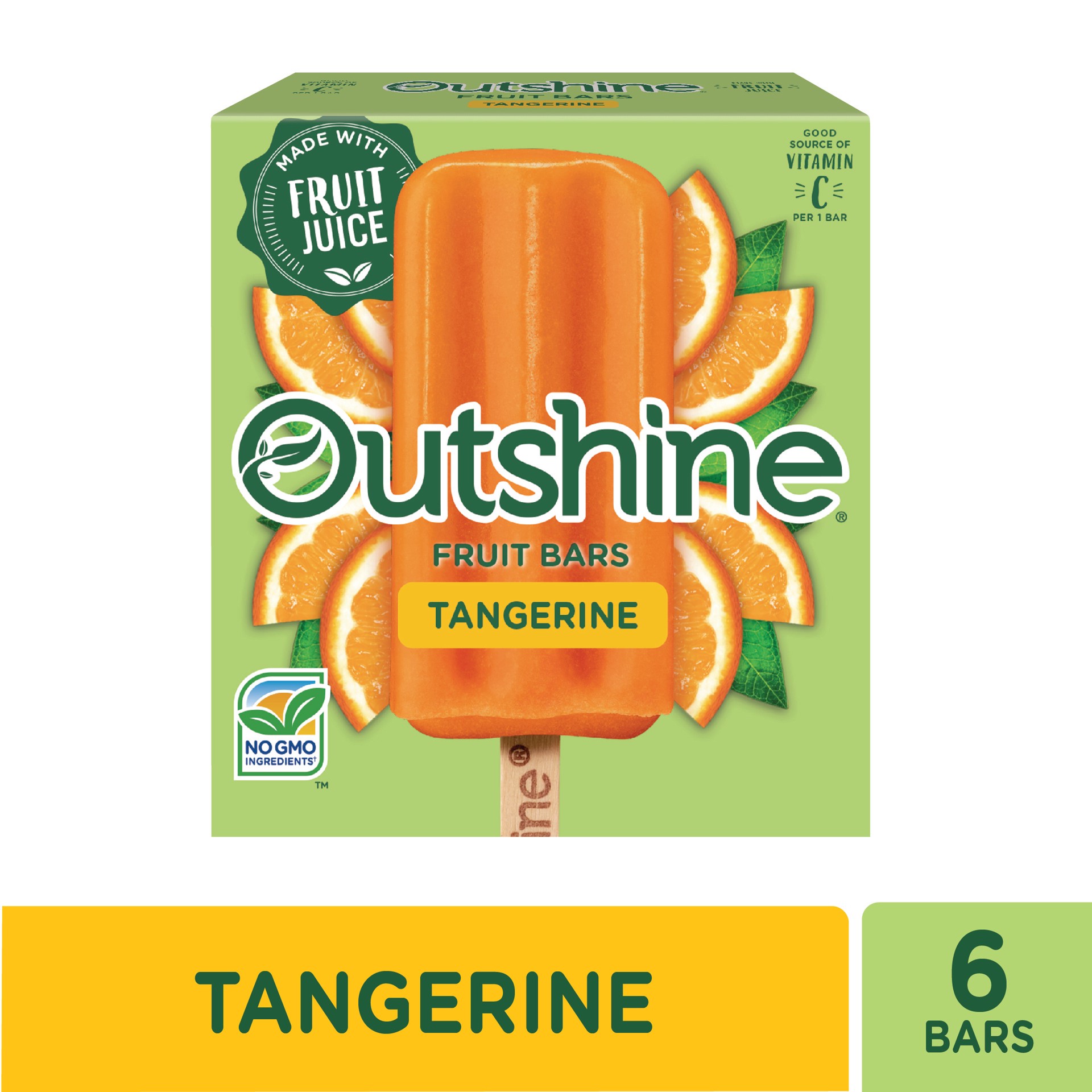 slide 3 of 5, Outshine Tangerine Fruit Ice Bars 6 ea, 6 ct