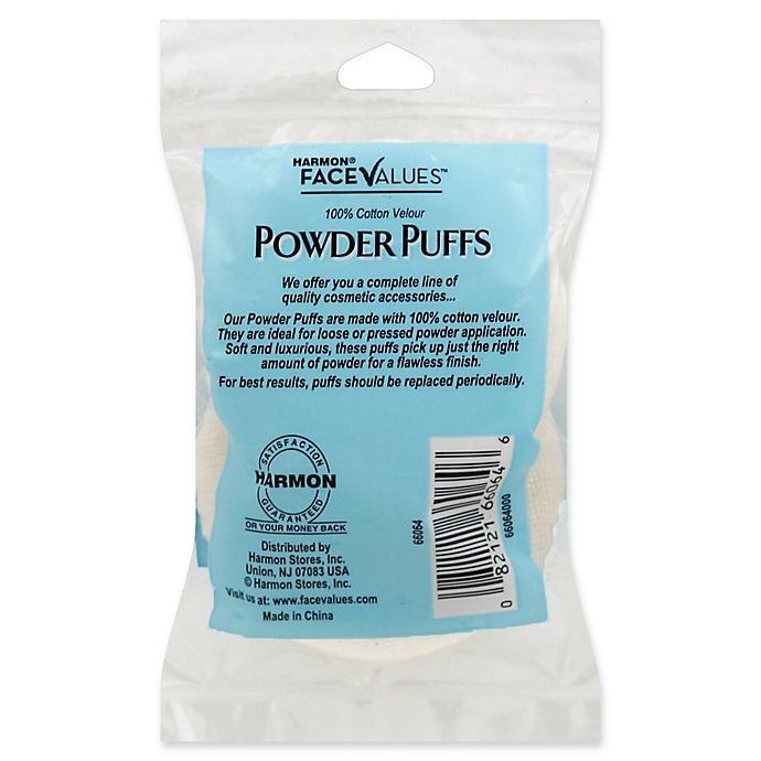 slide 3 of 3, Harmon Face Values Powder Puffs, 2 ct