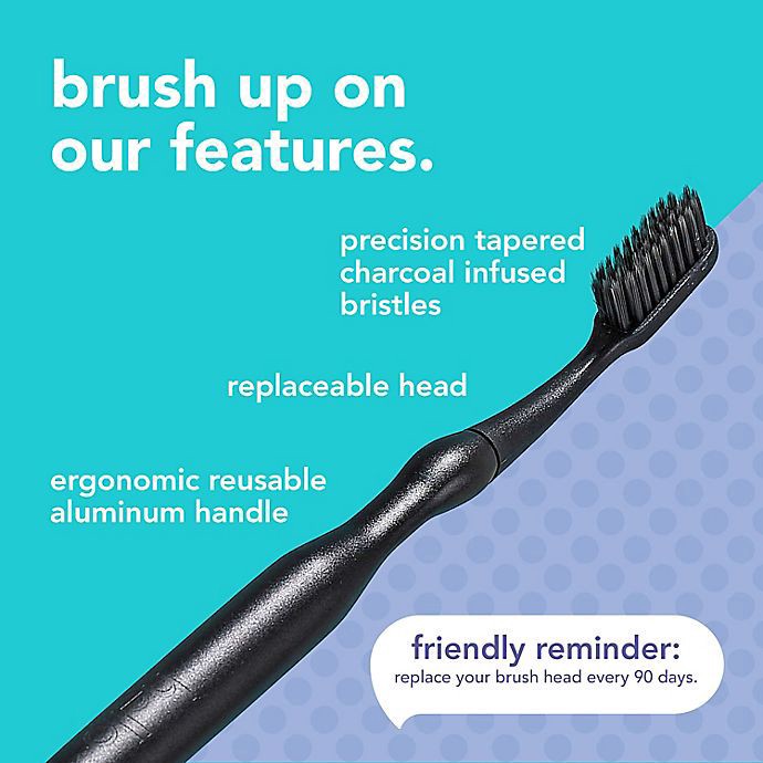 slide 2 of 3, hello Replaceable Head Toothbrush Starter Kit - Black, 1 ct