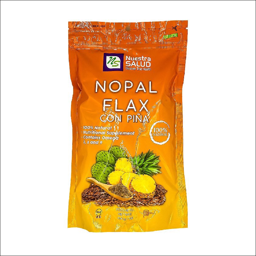 slide 1 of 1, Nuestra Salud Nopalina Flaxseed With Pineapple, 16 oz