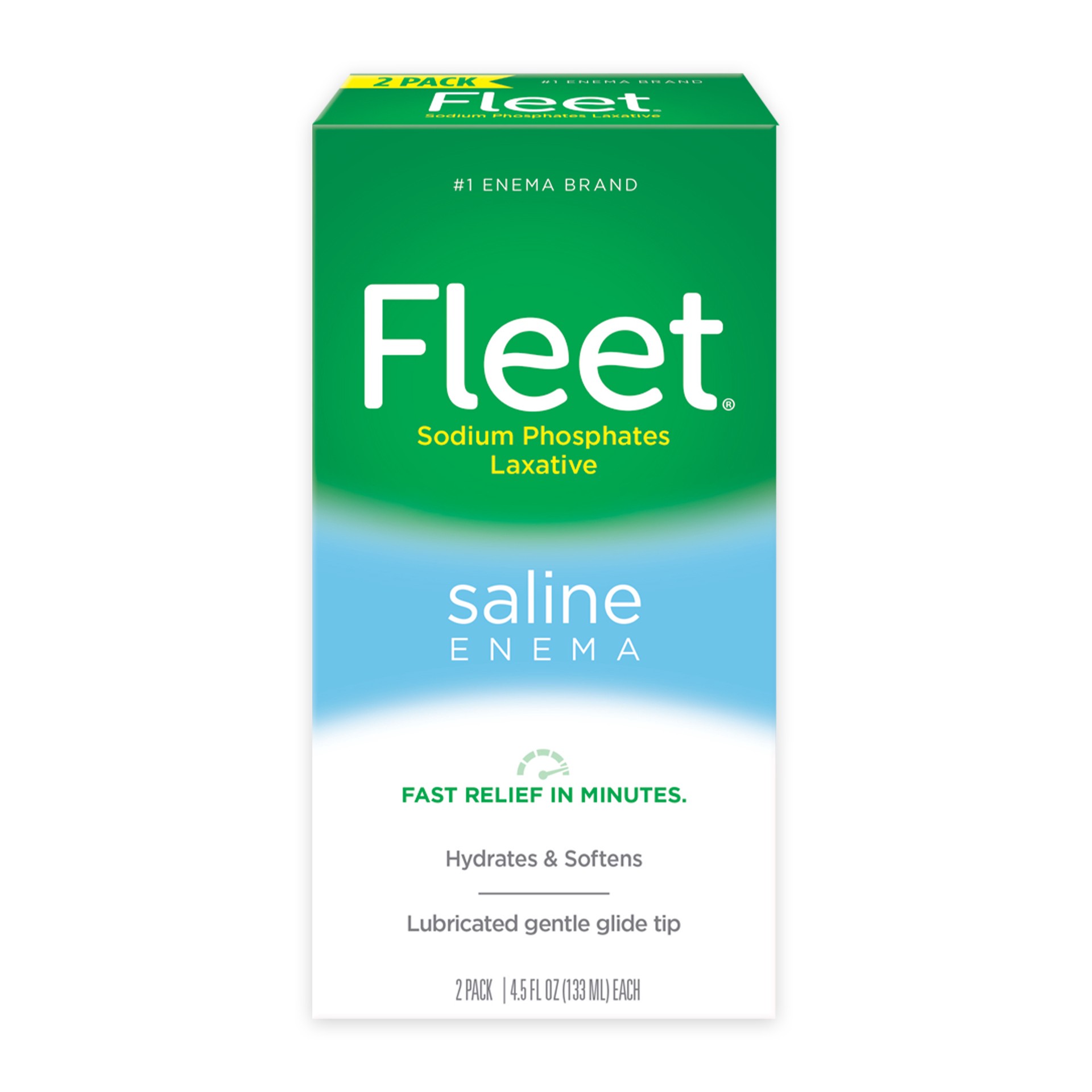 slide 1 of 9, Fleet Adult Saline Enema Twin Pack - 4.5 fl oz, 2/4.5 oz
