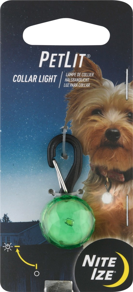 slide 7 of 9, Nite Ize Petlit Lime Jewel Collar Light 1 ea Banded Package, 1 ct