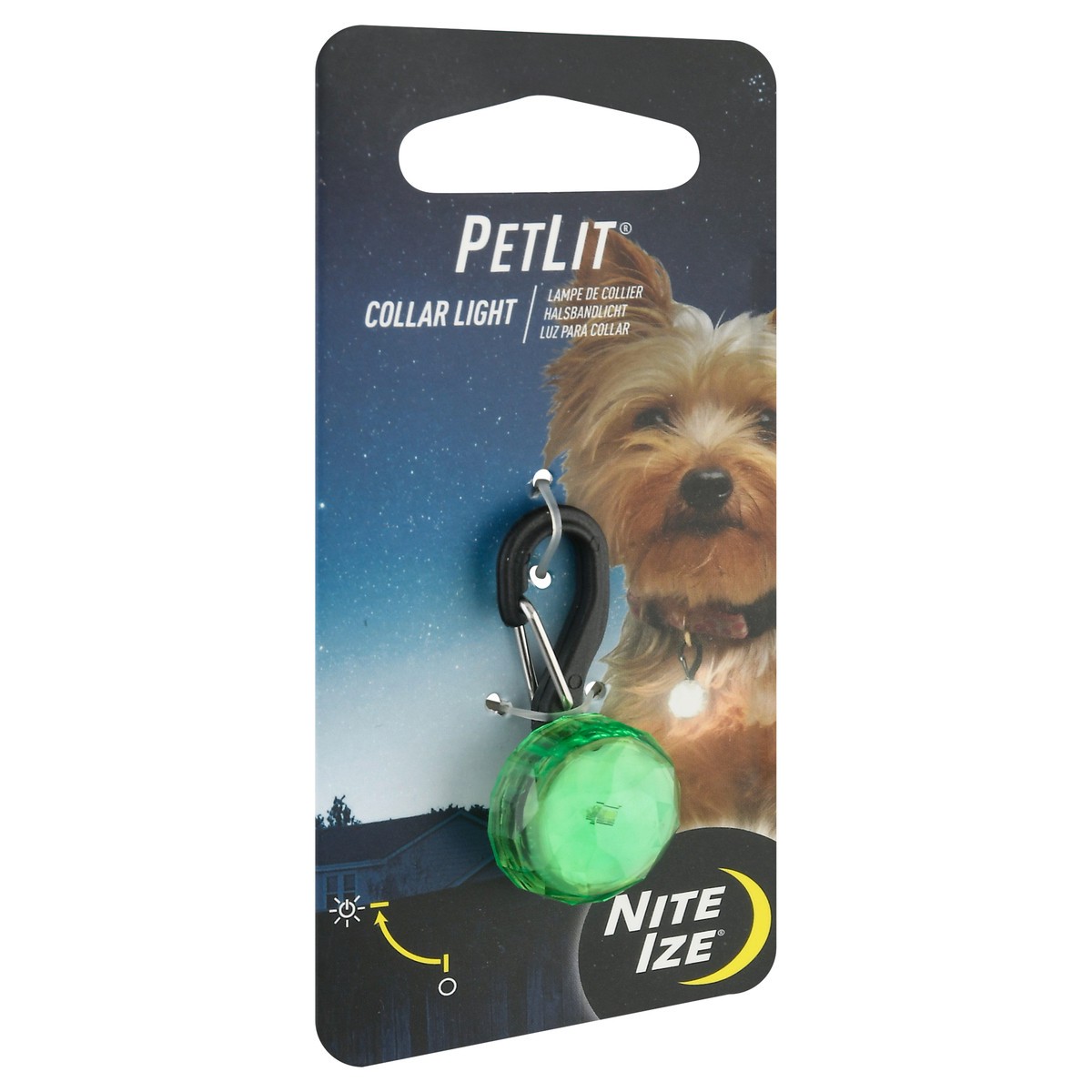 slide 8 of 9, Nite Ize Petlit Lime Jewel Collar Light 1 ea Banded Package, 1 ct