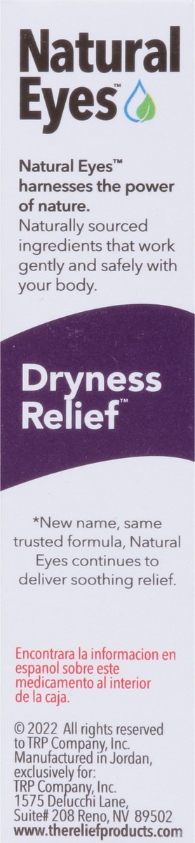 slide 6 of 9, TRP Natural Eyes Dryness Relief Sterile Eye Drops 0.33 fl oz, 0.33 fl oz