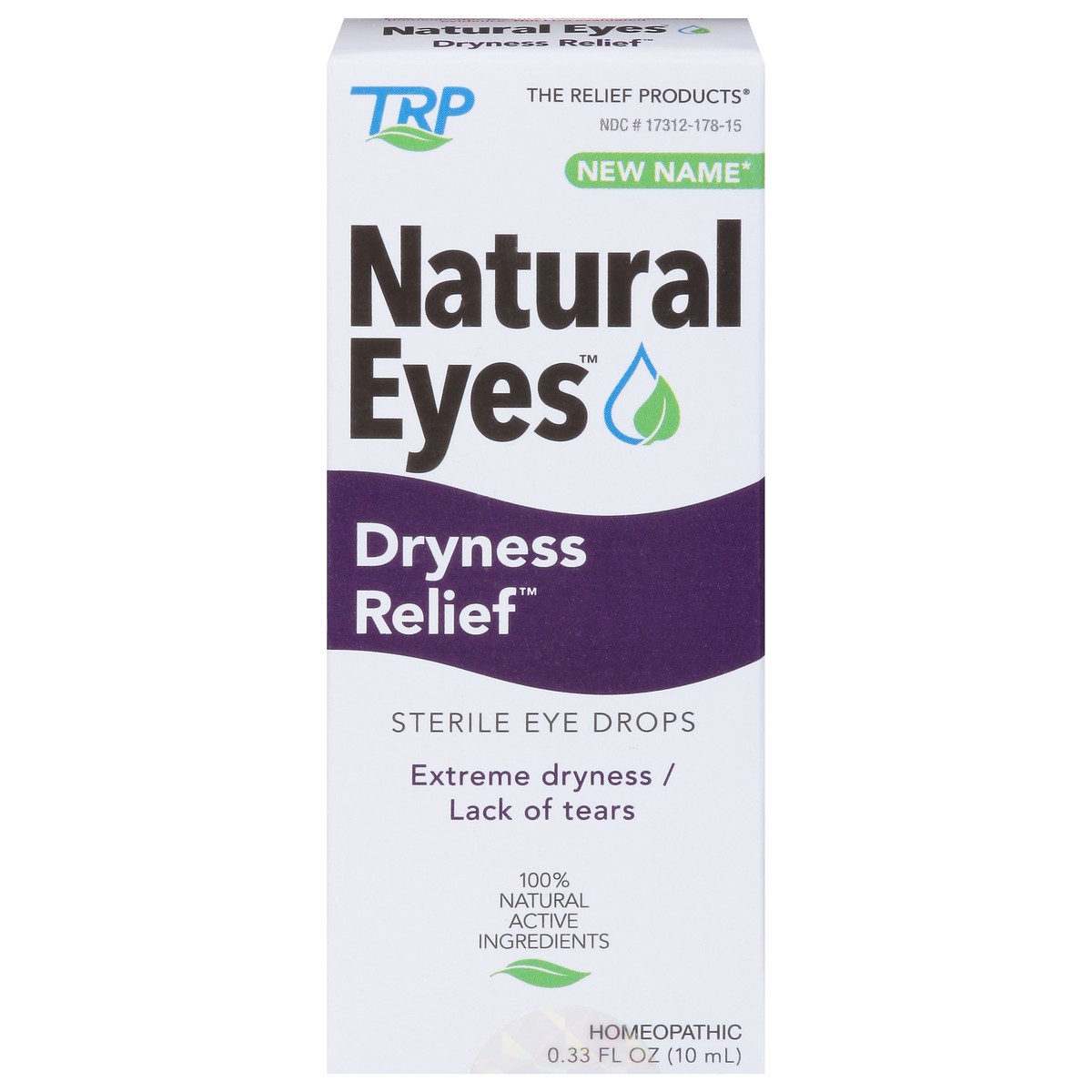 slide 1 of 9, TRP Natural Eyes Dryness Relief Sterile Eye Drops 0.33 fl oz, 0.33 fl oz