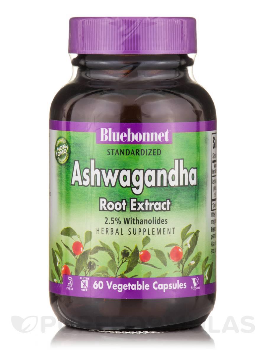 slide 1 of 1, Bluebonnet Nutrition Ashwagandha 60 Vegetable Capsules, 60 ct