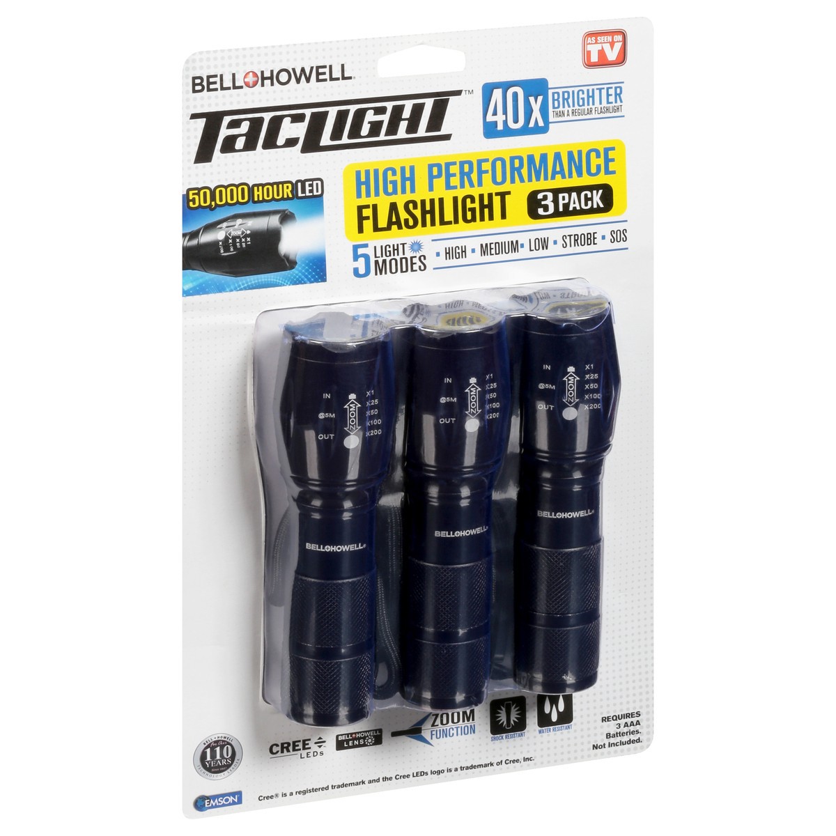 slide 10 of 11, Bell + Howell ASOTV Tac Light, 3 ct