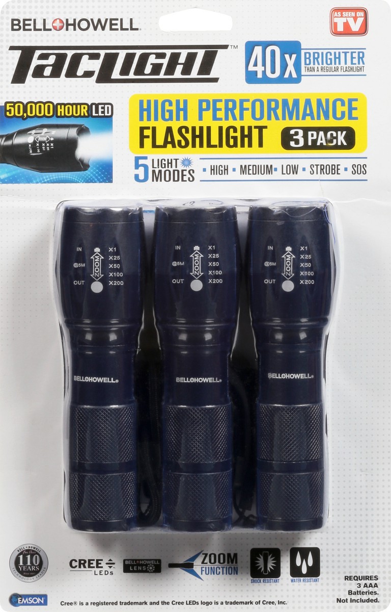 slide 9 of 11, Bell + Howell ASOTV Tac Light, 3 ct