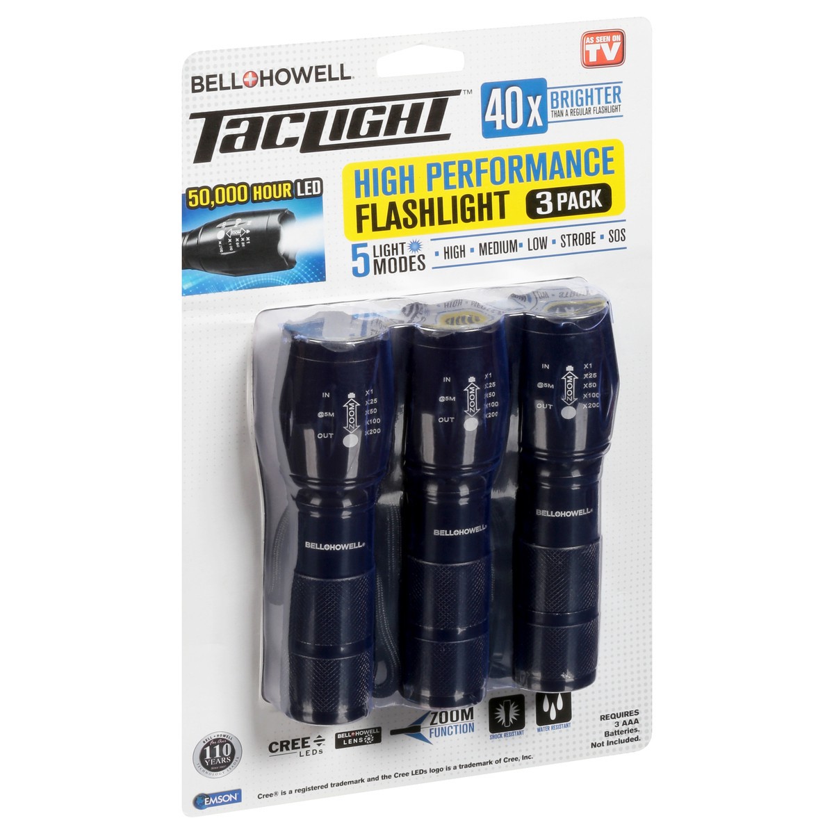 slide 2 of 11, Bell + Howell ASOTV Tac Light, 3 ct
